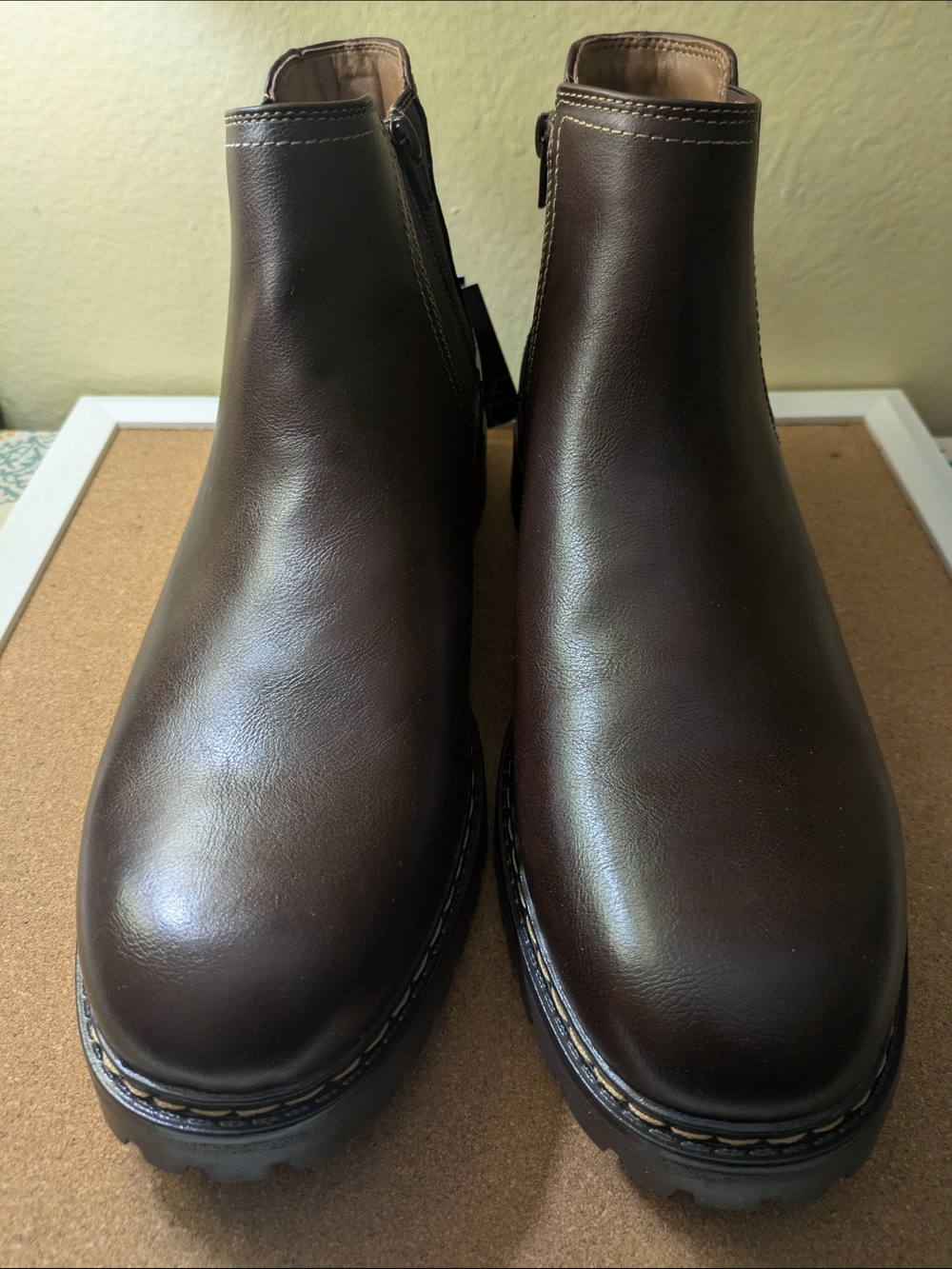 Men's Dark Brown Leather Chukka Zip Boots - Picture 10 of 11